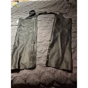 River Road Mens Leather Chaps Size Small New Without Tags Motorcycle Riding Gear